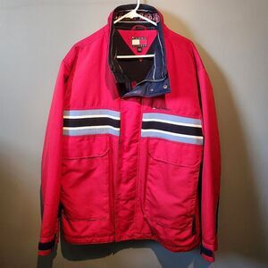 Tommy Hilfiger Vintage Zip Fleece Lined Red Coat Men's Size XL